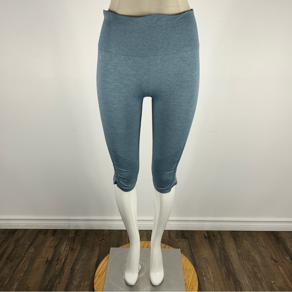 Lululemon Pants Womens Sz 8 Blue In The Flow Crop Ruched Leggings Yoga Stretch